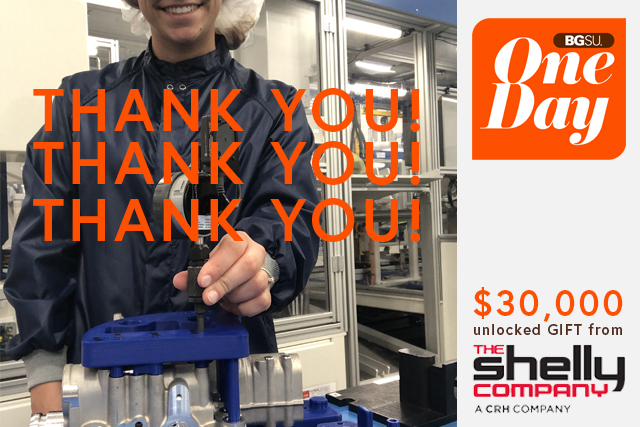 bgcollegeoftech's tweet photo. Fund Challenge: A gift of $30,000 from The Shelly Company was unlocked. 
Thank you to ALL!
https://t.co/dJpUVl3734 https://t.co/SJPTeeRdEP
