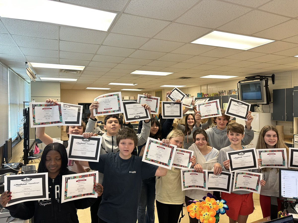 Boyd_FACS's tweet photo. CONGRATULATIONS to 7th grade Personal Finance students on receiving their Mass Mutal Financial Literacy certificates! I am so proud of the real-world connections they were able to make this quarter. Budget Plans, College Budgets, Credit Skills, Taxes, and so much more was covered https://t.co/JXh4NwExk9