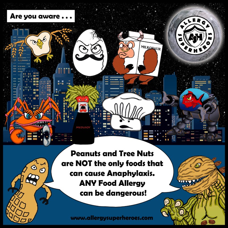 Are you aware that #FoodAllergies aren’t just about nuts? Always remember that a #FoodAllergy to ANY food can cause #Anaphylaxis, and treat them ALL with equal care! #AreYouAware