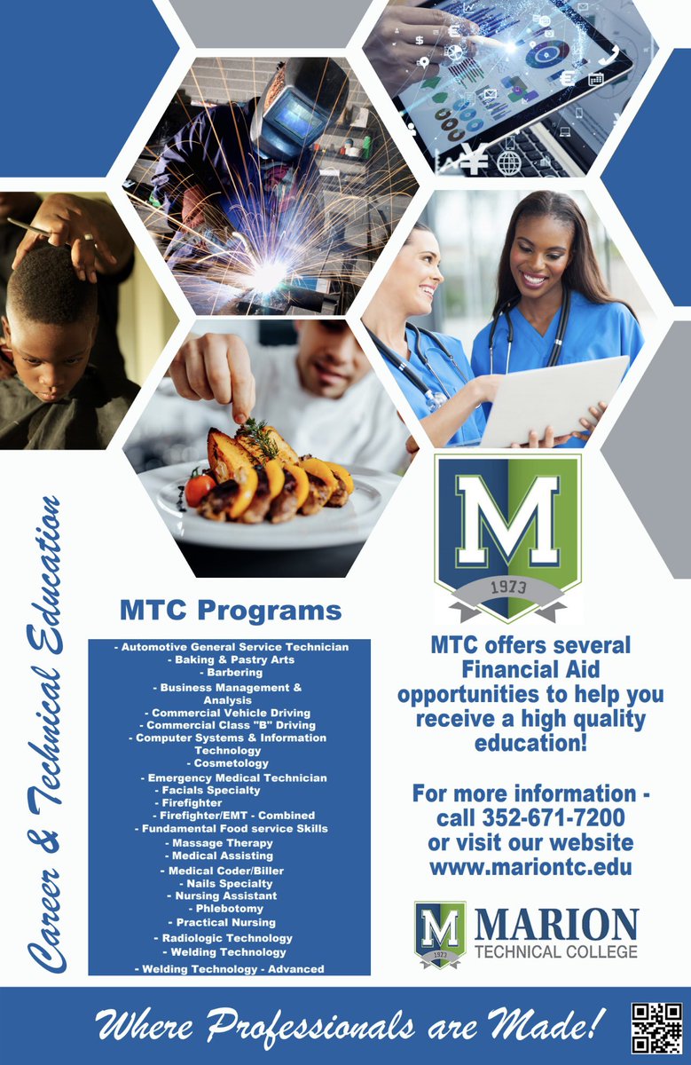Marion Technical College (@mymariontc) on Twitter photo Come check out what all Marion Technical College has to offer! 
Information Session - April 3rd 6pm! 
Call 352-671-7200 for more info! Come check out what all Marion Technical College has to offer! 
Information Session - April 3rd 6pm! 
Call 352-671-7200 for more info!