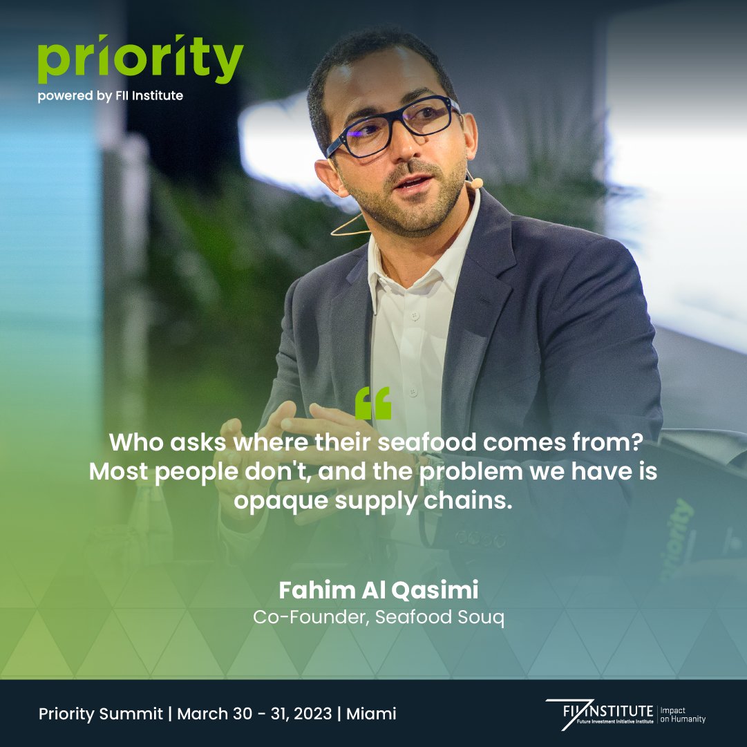 FII Institute (@fiiksa) on Twitter photo Understanding the issues surrounding food begins by understanding where that food comes from, <a href="/fahimaq/">Fahim Al Qasimi</a>, Co-Founder of @seafoodsouq, tells #FIIPRIORITY. #FoodSecurity Understanding the issues surrounding food begins by understanding where that food comes from, <a href="/fahimaq/">Fahim Al Qasimi</a>, Co-Founder of @seafoodsouq, tells #FIIPRIORITY. #FoodSecurity