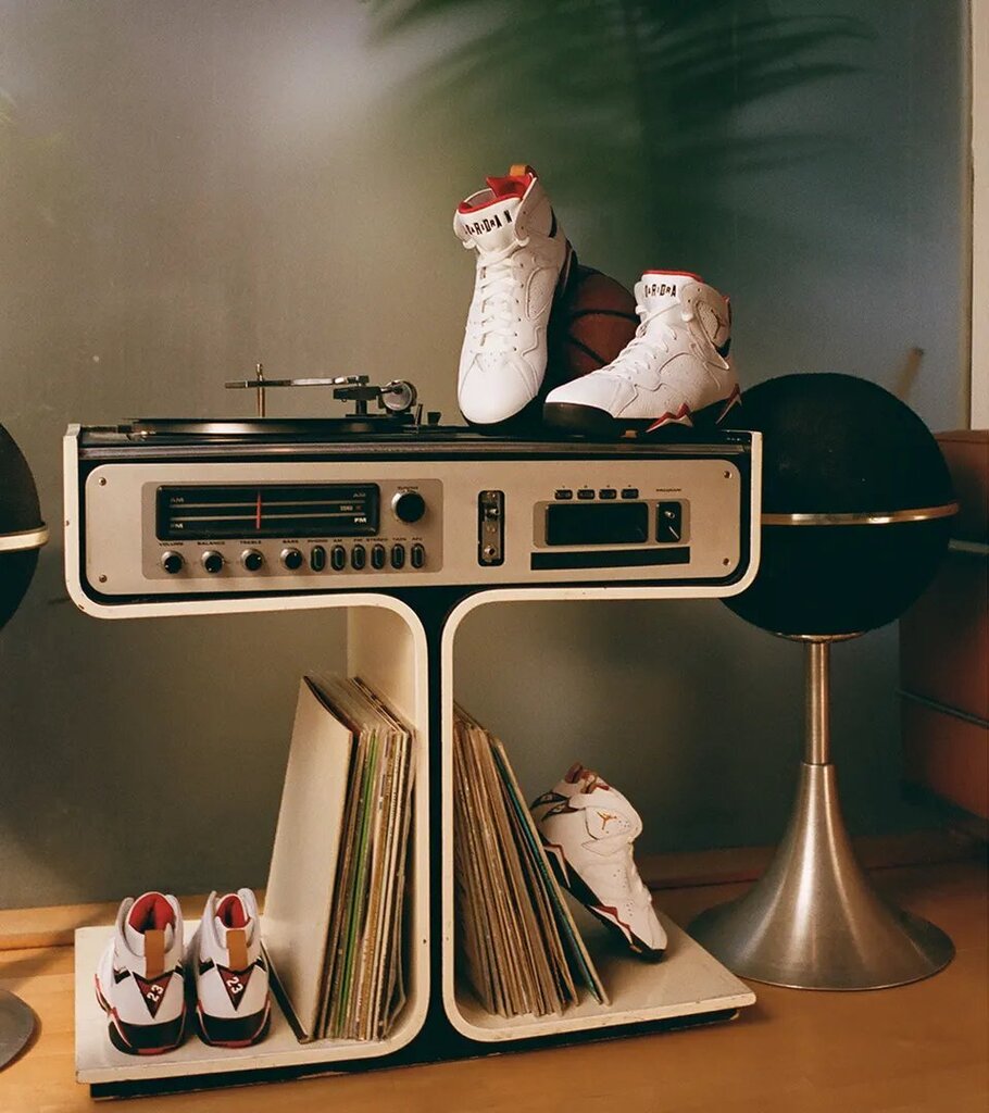 chrisbmarquez's tweet photo. Air Jordan 1, the first shoe in the line, was banned by the #NBA  in 1985, but #MichaelJordan wore them, incurring a fine each game. The controversy helped to fuel the shoe's popularity. https://t.co/DdDiDYH3Sf https://t.co/RdrwF3NsLx
