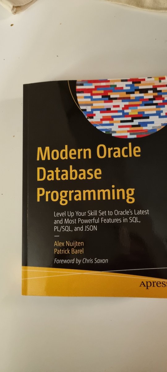 Anton Scheffer (@antonscheffer) on Twitter photo Look what I got at #apexworld2023. A book, not about #orclapex, but about my favorite languages SQL and #plsql. By <a href="/alexnuijten/">Alex Nuijten</a> <a href="/patch72/">Patrick Barel</a> Look what I got at #apexworld2023. A book, not about #orclapex, but about my favorite languages SQL and #plsql. By <a href="/alexnuijten/">Alex Nuijten</a> <a href="/patch72/">Patrick Barel</a>