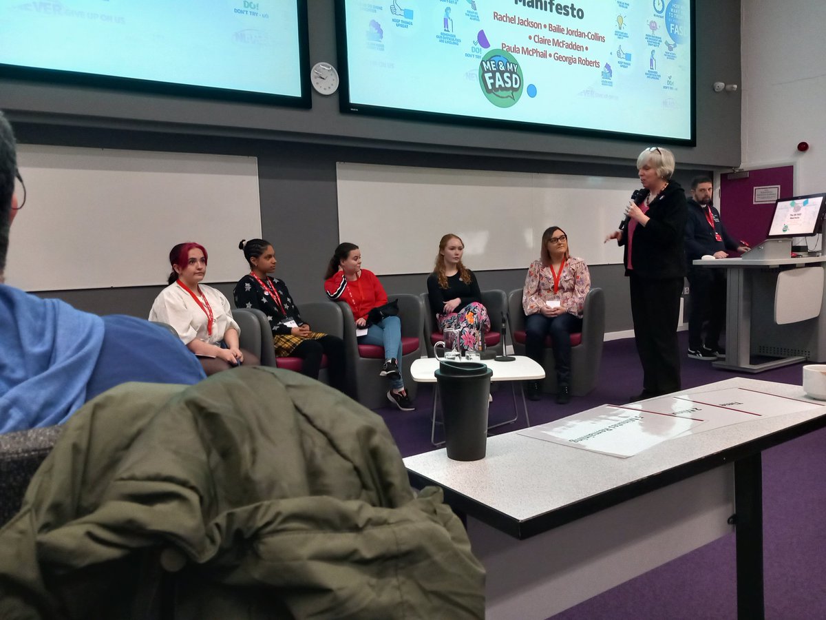 Such a wonderful day at the Salford FASD conference. So many wonderful speakers sharing inspirational knowledge. Here are the real experts,  young people with FASD talking about their FASD Manifesto about how they would like to be treated  #SalfordFASD2023
