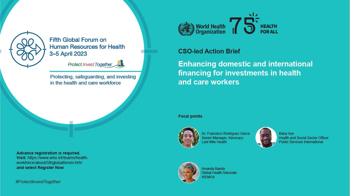 Working4Health (@working4h) on Twitter photo Thank you to all of the civil society working groups for co-leading action briefs for the Fifth Global Forum #HRH!
<a href="/GKKimathi/">George Kimathi</a> @Rachel_Deussom <a href="/RoopaDhatt/">Dr. Roopa Dhatt</a> <a href="/m_alhamody/">Mahmood Al-Hamody</a> <a href="/GoranAbudlla/">Goran Zangana MD, MPH, PhD</a> <a href="/DrPacoRG/">Paco Rodríguez</a> <a href="/BabaAye/">Baba Aye</a> <a href="/Anamajengo/">Amanda Banda</a> <a href="/JimC_HRH/">Jim Campbell</a> <a href="/UHC2030/">UHC2030</a> <a href="/MarsdenPa/">Paul Marsden</a> <a href="/GHWNetwork/">GHWN</a> <a href="/tapasnair/">Tapas Nair</a> <a href="/SioCFitz/">Siobhan Fitzpatrick</a> Thank you to all of the civil society working groups for co-leading action briefs for the Fifth Global Forum #HRH!
<a href="/GKKimathi/">George Kimathi</a> @Rachel_Deussom <a href="/RoopaDhatt/">Dr. Roopa Dhatt</a> <a href="/m_alhamody/">Mahmood Al-Hamody</a> <a href="/GoranAbudlla/">Goran Zangana MD, MPH, PhD</a> <a href="/DrPacoRG/">Paco Rodríguez</a> <a href="/BabaAye/">Baba Aye</a> <a href="/Anamajengo/">Amanda Banda</a> <a href="/JimC_HRH/">Jim Campbell</a> <a href="/UHC2030/">UHC2030</a> <a href="/MarsdenPa/">Paul Marsden</a> <a href="/GHWNetwork/">GHWN</a> <a href="/tapasnair/">Tapas Nair</a> <a href="/SioCFitz/">Siobhan Fitzpatrick</a>