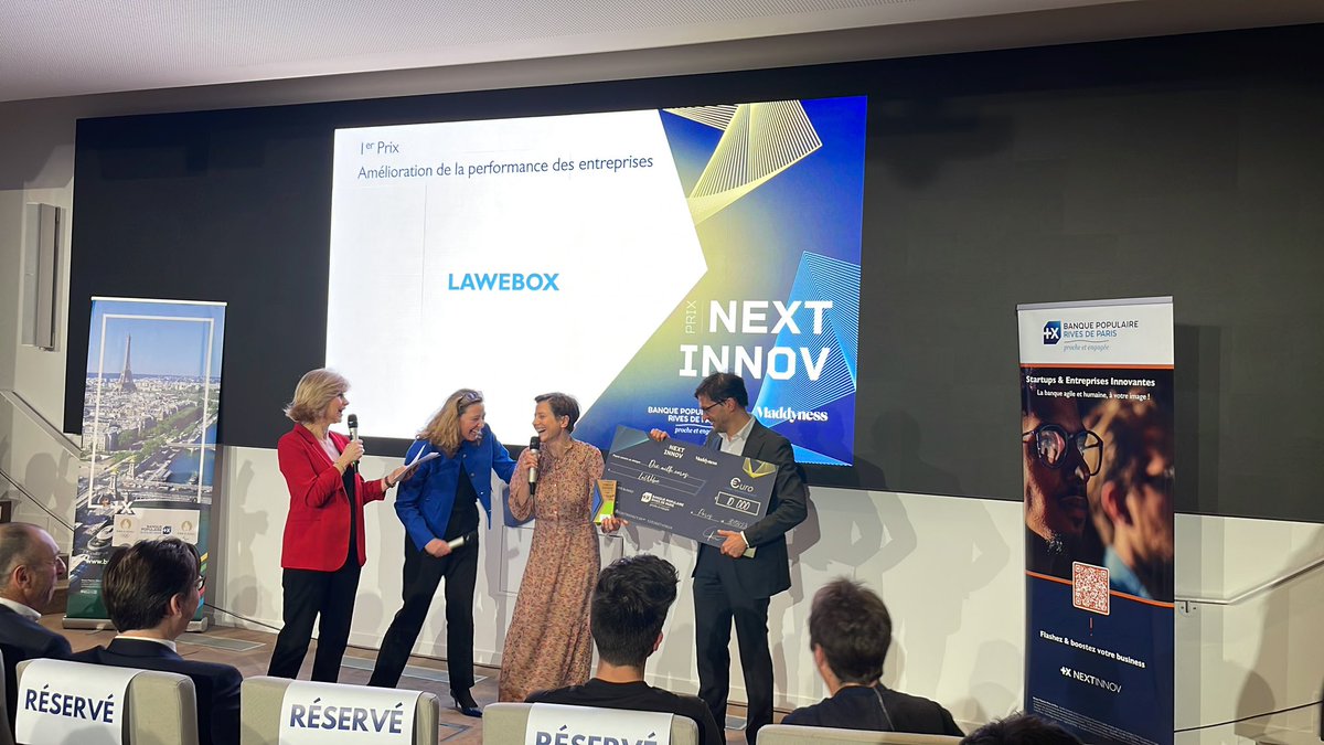 [#NextInnovBPRI] Remise du 1er prix dans la catégorie Amélioration de la performance des entreprises par Géraldine Bellanger à <a href="/LaWebBox/">La WebBox</a> #RSE 

<a href="/BP_RivesParis/">BP Rives de Paris</a> <a href="/labordeolivier/">Olivier Laborde#CES2025 #Peace 🇫🇷🇪🇺🇺🇦</a> <a href="/kalydeoo/">Eric Gaubert</a> <a href="/ArnaultChatel/">Arnault Chatel</a> <a href="/chboursin/">Christine Boursin 🌐</a> <a href="/MichaGUERIN/">Mickael Guerin #ambassadeurParité Groupe La Poste</a>