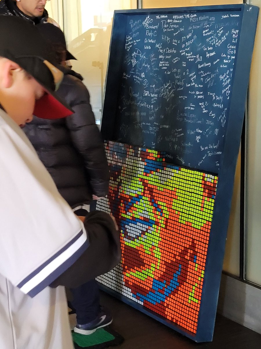basawapatna's tweet photo. They're making Aaron judges face out of rubics cubes. How appropriate, they're whole team is full of squares #SFGiants #YankeesTwitter #OpeningDay #MLBOpeningDay https://t.co/oEFUtseXOJ