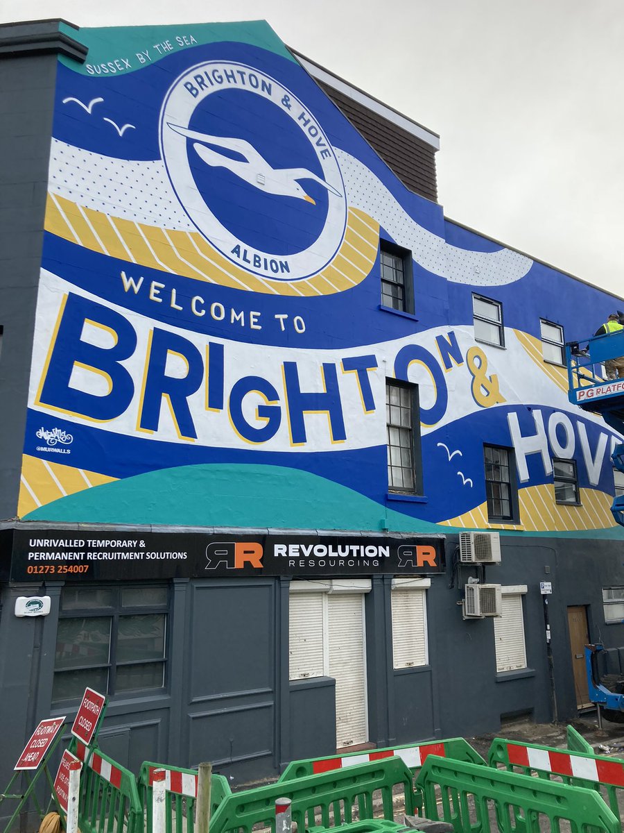 BigDeaksy's tweet image. The Bruno mural has been replaced  #bhafc