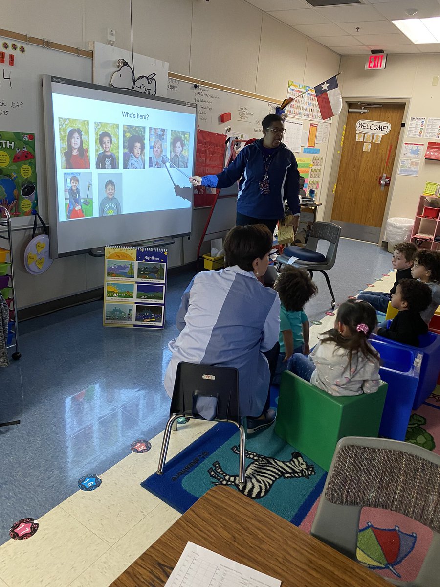 PhilipPreK's tweet photo. @MsHarden4 creates a fun and inviting environment for our @BBOwenES ECSE students that works on following a routine check list, practicing their alphabet, and welcoming each of their friends to school each day! Such a sweet moment to observe. #ObserveMeBBOwen
 #BBOPride #OneLISD https://t.co/VcBpDHDYu2