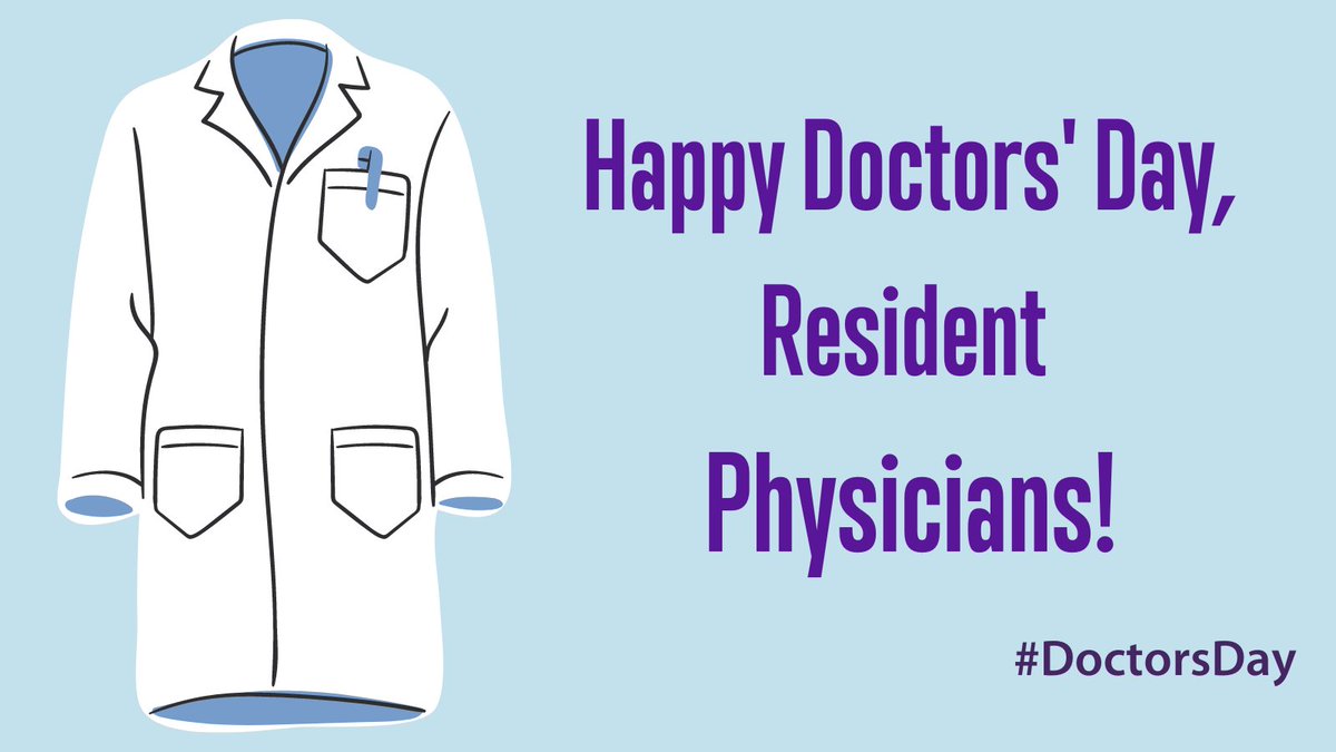 AmerMedicalAssn's tweet photo. Happy #DoctorsDay, Resident Physicians! From maintaining a well-balanced lifestyle to presenting scientific research, #OurAMA is here to support resident physicians today and beyond. https://t.co/py6LtOeDkJ https://t.co/Zc8gKv6Hru