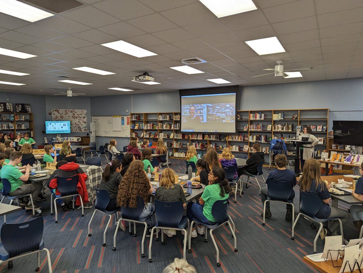 librarylover3's tweet image. @DustiBowling is Zooming with #SPSBoB about her Truman Nominee, The Canyon&apos;s Edge. #spslib
