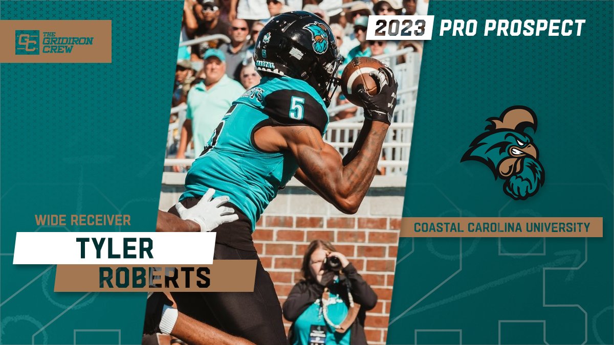 ⚠️ Attention Pro Scouts, Coaches, and GMs ⚠️ You need to look at 2023 Pro Prospect, Tyler Roberts @__tylerr_, a WR from @CoastalFootball #2023ProProspect #DraftTwitter #NFLDraft #CFL #XFL #USFL #ProFootball 🏈 👀 See our Interview: thegridironcrew.com/tyler-roberts-…