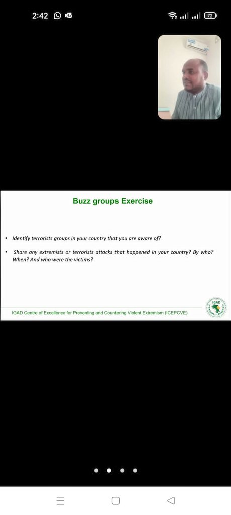 IGAD_CEPCVE's tweet photo. The @_ICEPCVE team is glad to have taken part in a virtual mock training/coaching session organized by @FBAFolke as a follow up to the pedagogical methods training on gender perspectives and WPS agenda undertaken in Sweden. Grateful for the continued support #Gender4PCVE https://t.co/IatEWpj6RY