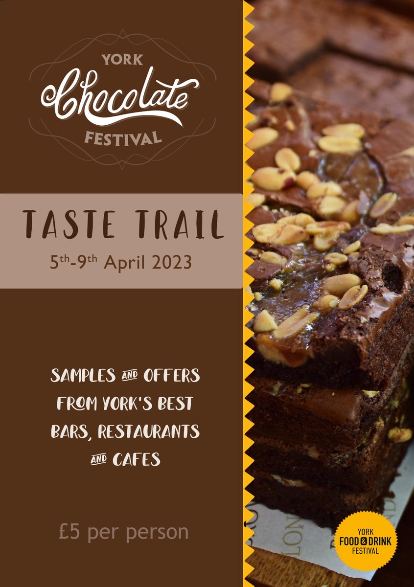 All the wonderful Taste Trail participants @BarHasheryYork Cocoa Joes @galtreslodge @fudgekitchen @hotelindigoyork @ImpossibleYork @LittleBlondieB1 @Lovecheeseyork @MiddletonsYork @ChoppingYork The Wright Place @yorkschocstory @YorkCocoaWorks yorkfoodfestival.com/programme/