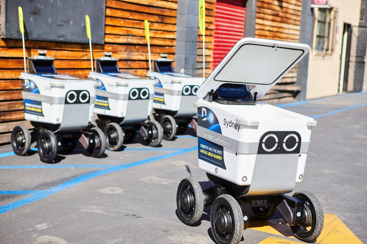 DIRECTVnews's tweet photo. You can't enjoy your entertainment without great food 🍿 

Starting today and continuing for four weeks in the Greater Los Angeles area, @DIRECTV ads will be wrapped around @ServeRobotics delivery robots in a new, eco-friendly campaign. https://t.co/qcPBqi4gJc https://t.co/vuAcRmFQwp