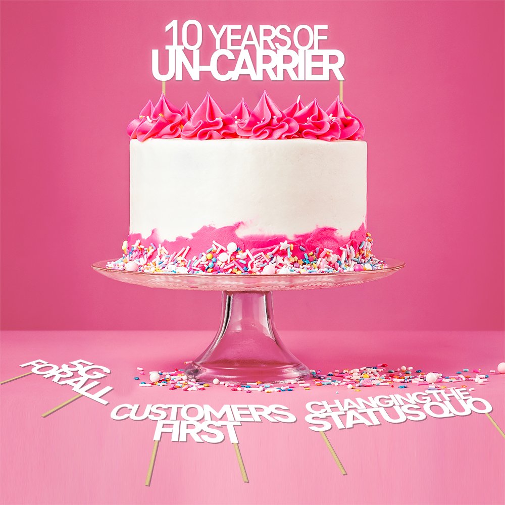 Cheers to 10 years of #Uncarrier moves from @TMobile 🎉 #WeWontStop