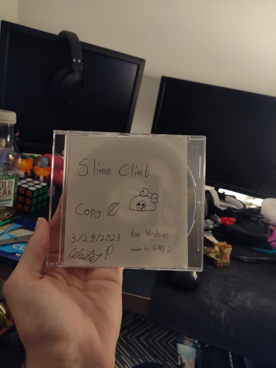 also,,, i put it on a cd o.o feels so good to be able to hold it in my hands