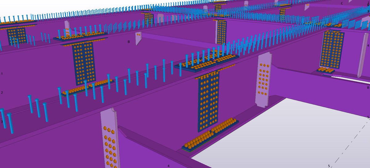 A 65 metre Overbridge modelled &amp; ready for review/approval. Plenty of splice connection with lots TCB bolts and shear studs. #steel #steeldetailing #trimble #tekla #teklastructures #bridge