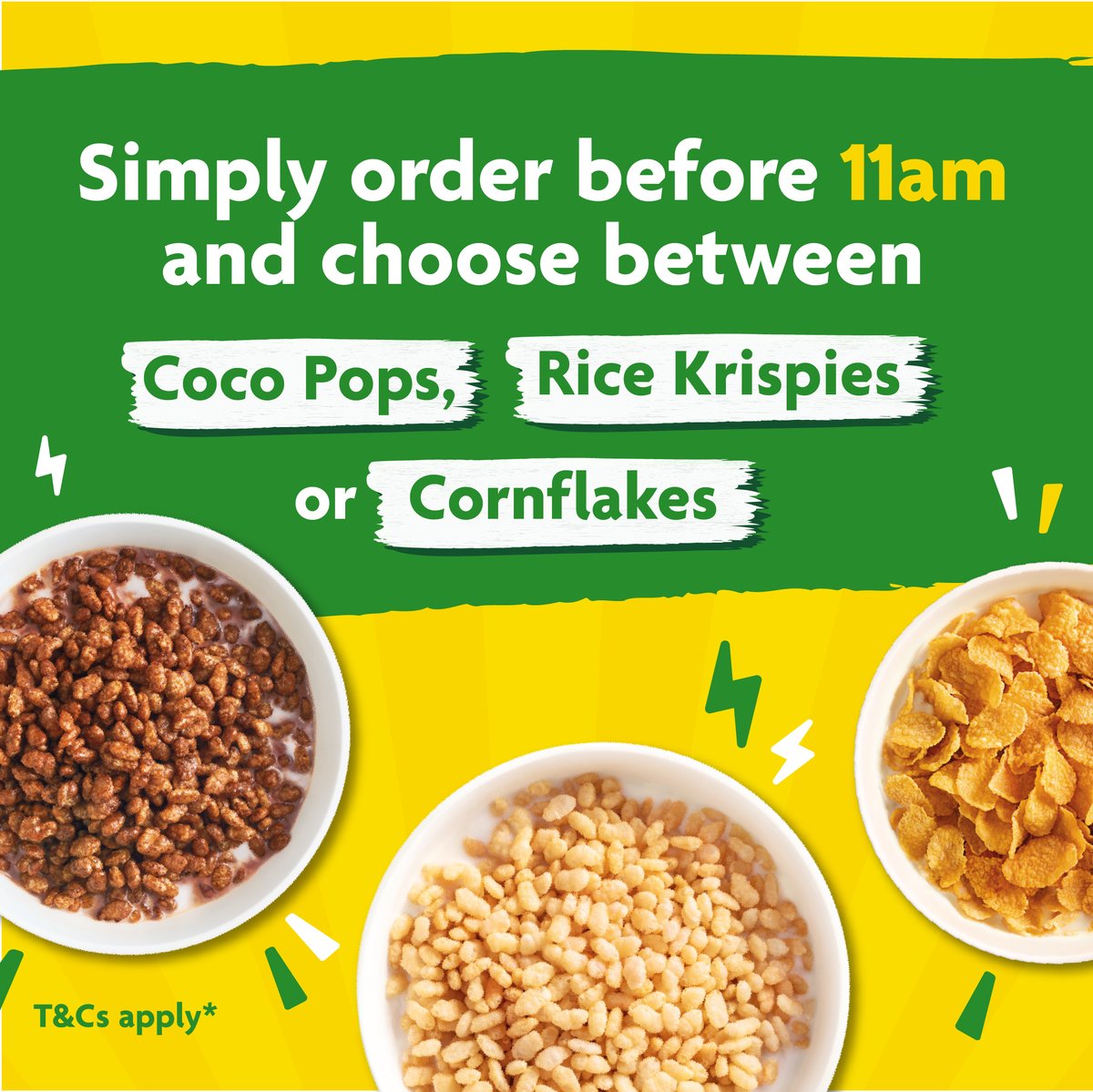 We’ve teamed up with Kellogg’s to celebrate 25 years of supporting School Breakfast Clubs across the UK. Simply say ‘Kellogg’s Breakfast’ at any of our cafes to get a free bowl of cereal for you and your family! Whilst stocks last, starts 3rd April