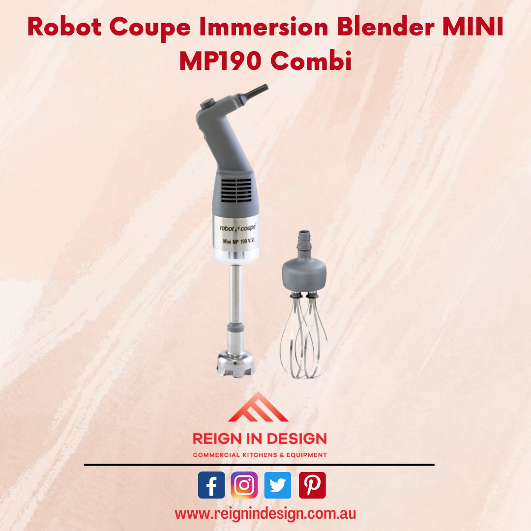 in_equipment's tweet photo. Robot Coupe Immersion Blender MINI MP190 Combi
Mini MP 190 combi power mixer.
Single phase.
Power: 250 W.
Get Yours - https://t.co/PjDQt0eTcj
#Reignindesign #Commercial #Australia #Design #initialdesign #Kitchen https://t.co/WrLWge86lZ