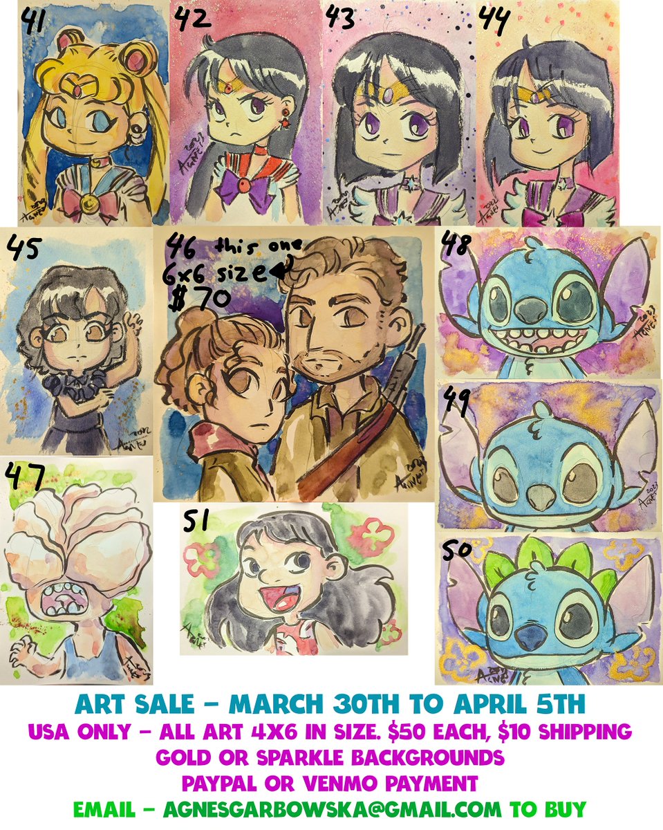 🎨Art sale time! 🎨

Art sale till April 5th. All info on the images below on how to order.

There were too many images to put up in a temporary store, so each sale will be on a first come basis through email. Please state number you are interested in. Thank you so much everyone!