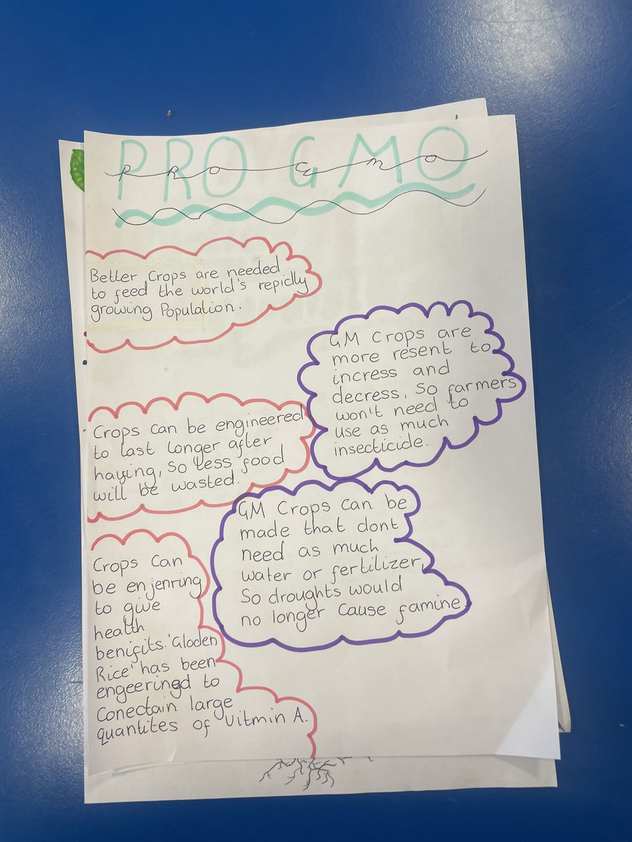MissCostello2's tweet photo. S3 have been looking at the benefits and problems that come with GMOs for their Rural topic. Are you No or Go for GMO?? https://t.co/Ay4pg0TbIv