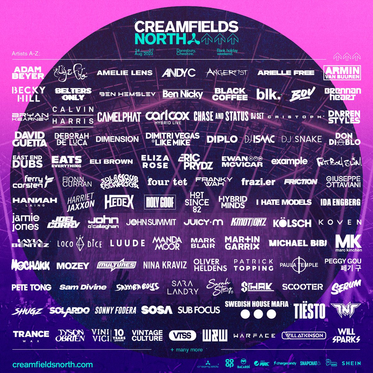 Creamfields lineup 2023