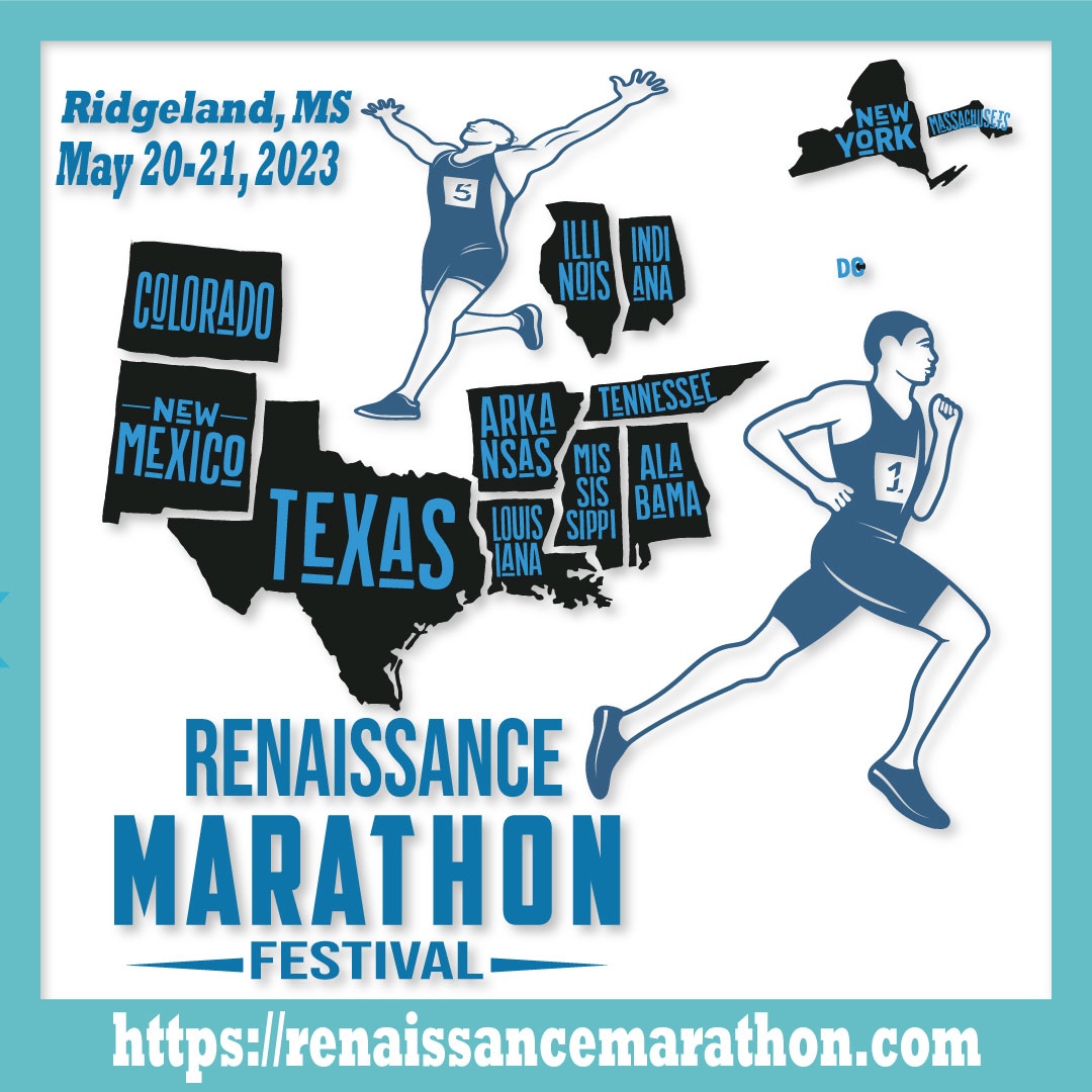 13 states and counting - renaissancemarathon.com

#5k #10k #halfmarathon #marathon #runningevent #runningchallenge #runningfestival #instarunners #VisitRidgeland #RenaissanceMarathonFestival #sponsorshipopportunity #fiftystatesmarathonclub #runningworld
