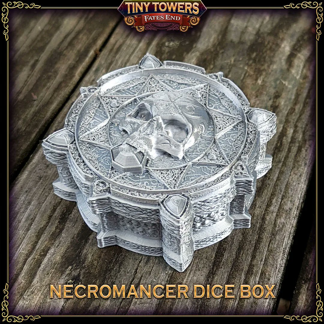FatesEnd4: TinyTowers is LIVE right now! Put your bad dice to rest with the necromancer dice box!

👉 Download now! bit.ly/FatesEndTinyTo…
👉 Print and Play the SAME DAY! 3D Printable Dice Towers, Dice Vaults + MORE!
👉 Get 20+ STL files for $25!

#fatesend #tinytower #dicetower