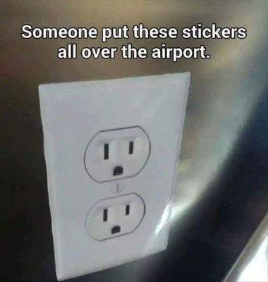 LaQuintaCA's tweet image. A sick, sick #AprilFools prank 

#airport     #ElectricalOutlet