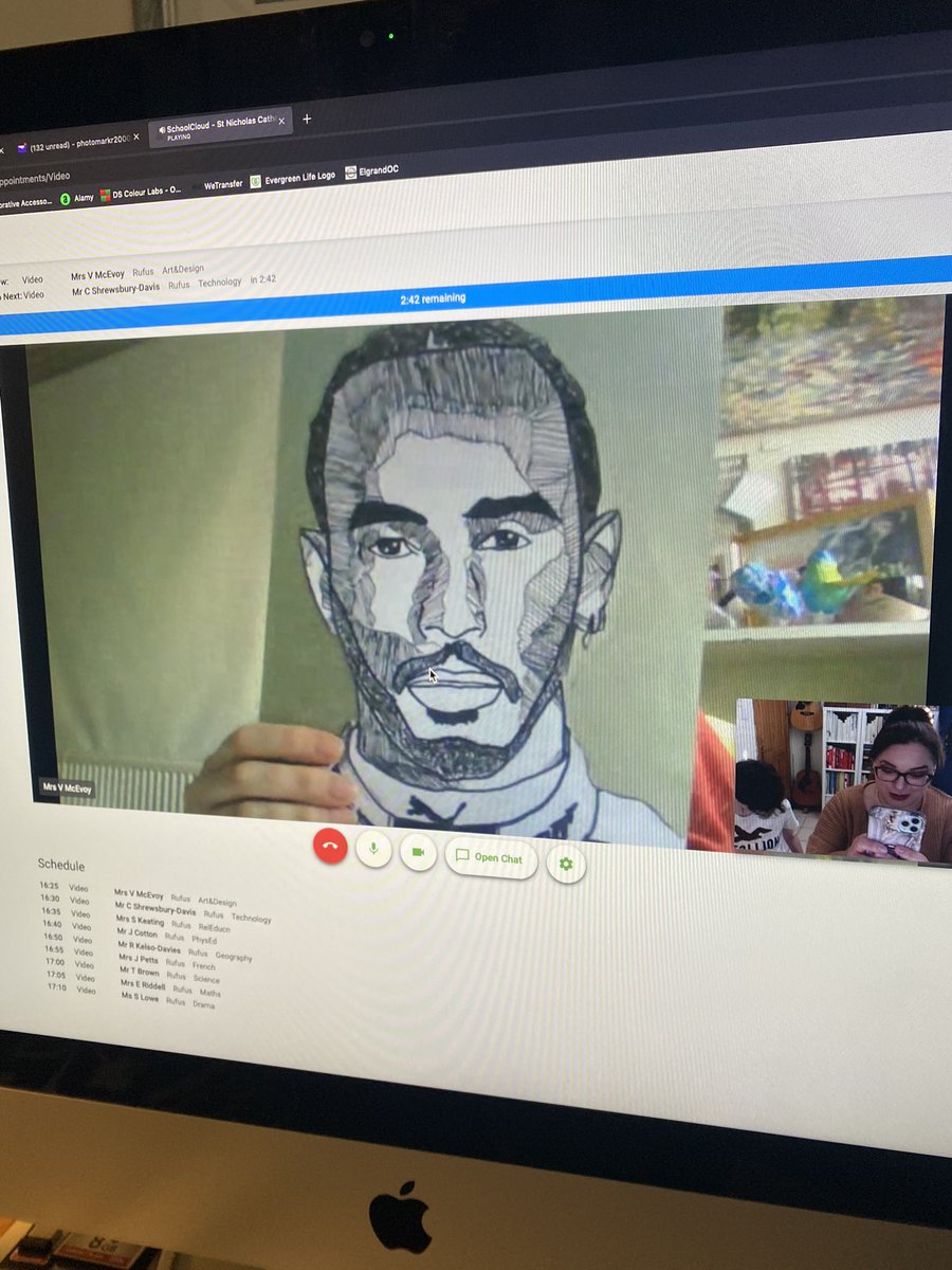 My 12 year old has done a picture of his hero at school <a href="/LewisHamilton/">Lewis Hamilton</a> I’m really proud. X