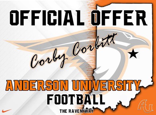 CorbyCorbitt's tweet photo. Blessed to receive my first offer From Anderson University 🔥🔥🖤@CoachCFarris @coach_codd @ferby56 @CalebPowell79 @Cam_Cage5 https://t.co/0ITdhycZZd