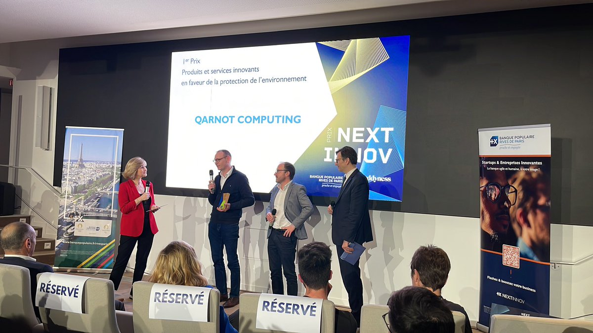 [#NextInnovBPRI] Remise du 1er prix dans la catégorie Produits et services innovants en faveur de la protection de l’environnement par Boris Joseph avec <a href="/Qarnot/">Qarnot</a> #RSE 

<a href="/BP_RivesParis/">BP Rives de Paris</a> <a href="/labordeolivier/">Olivier Laborde#CES2026 #Peace 🇫🇷🇪🇺🇺🇦</a> <a href="/kalydeoo/">Eric Gaubert</a> <a href="/ArnaultChatel/">Arnault Chatel</a> <a href="/chboursin/">Christine Boursin 🌐</a> <a href="/MichaGUERIN/">Mickael Guerin #ambassadeurParité Groupe La Poste</a>
