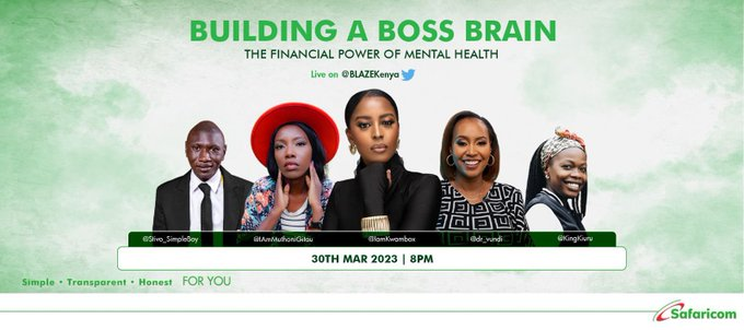 MuthoniGk's tweet photo. @SafaricomPLC has an exciting show #BlazeSpaces which will be going on tonight @8pm where you'll learn how to build a boss brain and financial power of mental health, Make sure you Sign up to the Blaze Tarrif today and join the Twitter Space today @8pm
#BlazeSpaces
#BlazeSpaces https://t.co/BV5Iz16SbK