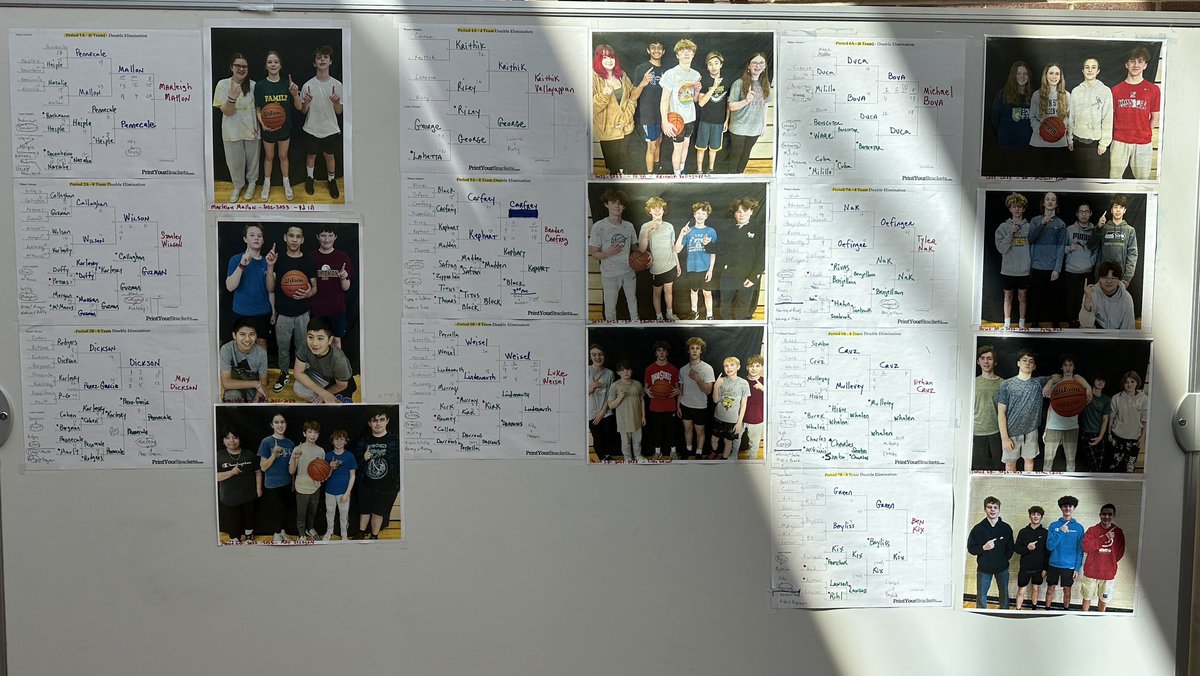 The students are having fun with the Annual March Madness Tournament during PE classes. #Tohickon #CBSD #PE