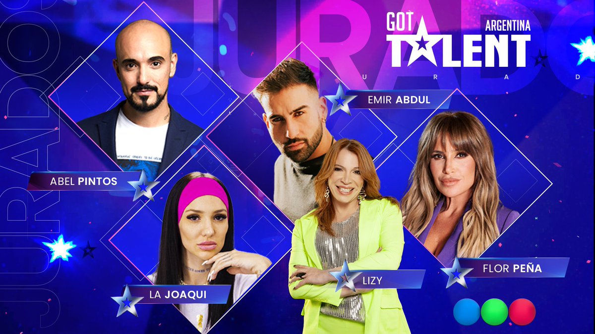 📺 confirmado el jurado de #GotTalentArgentina: 

— ABEL PINTOS 
— LA JOAQUI
— EMIR ABDUL 
— FLOR PEÑA 

— LIZY TAGLIANI (conducción)