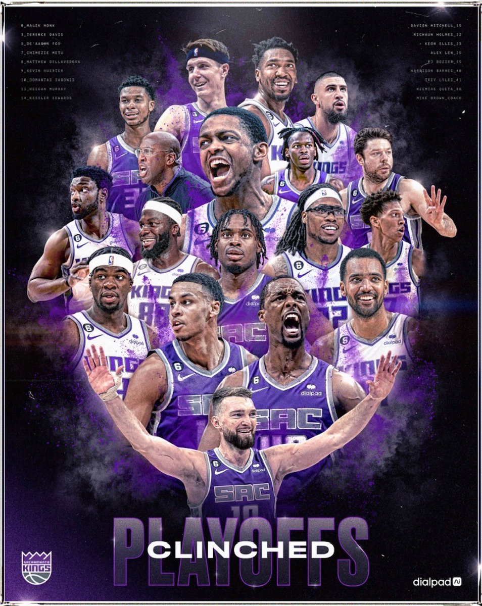What a historic season of @SacramentoKings basketball! From two All-Stars, to breaking records, to lighting the beam, to making the Playoffs, this team has been one to watch! Congratulations to the team & the entire organization for clinching their well deserved spot!💜#BeamTeam