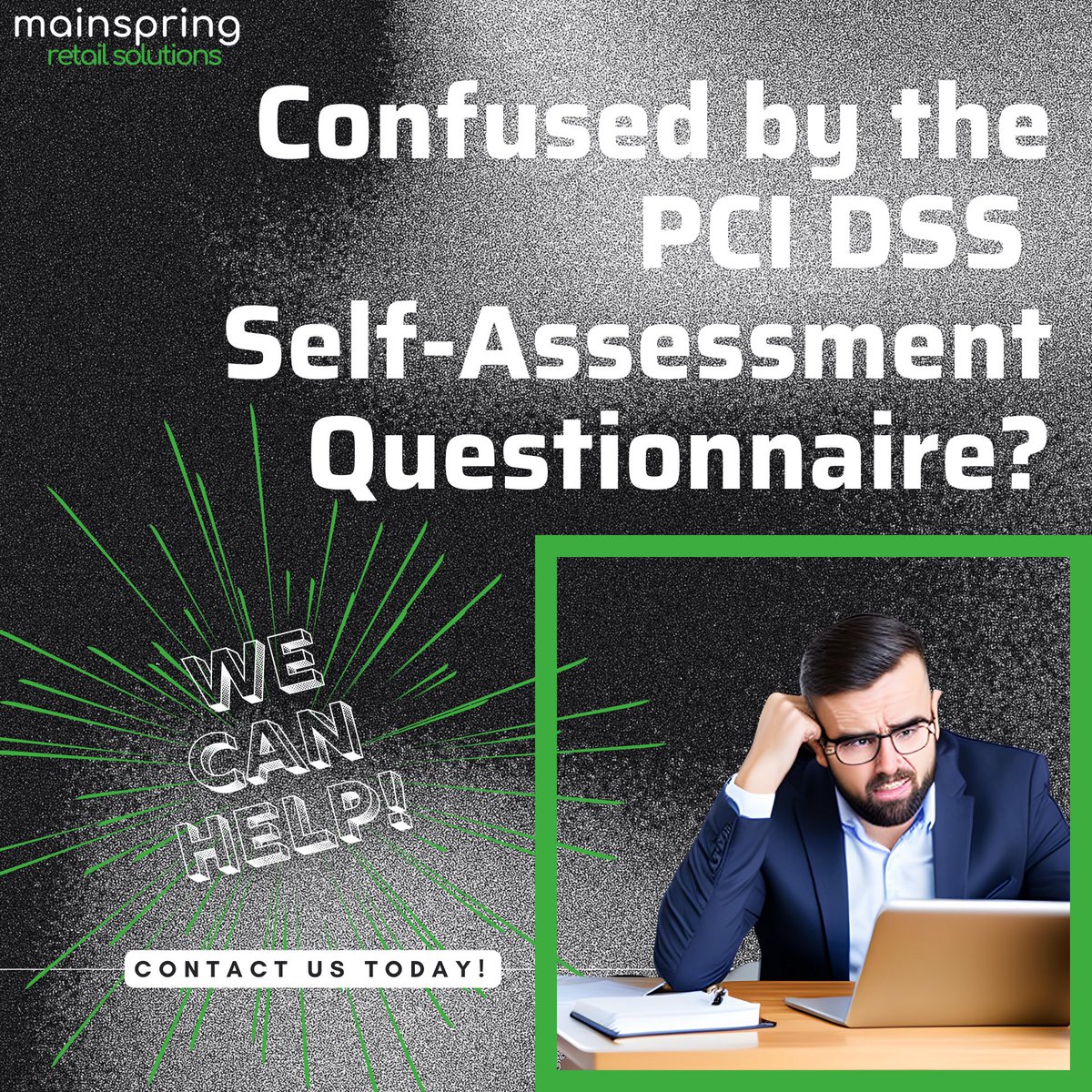 MainspringLLC's tweet photo. Say goodbye to the headache of navigating confusing questionnaires on your own. 

Our service makes it easy to achieve compliance quickly and efficiently. Plus, you'll have peace of mind knowing that your customers' sensitive data is safe and secure.

#pcicompliance https://t.co/Ms9QfL82Tm