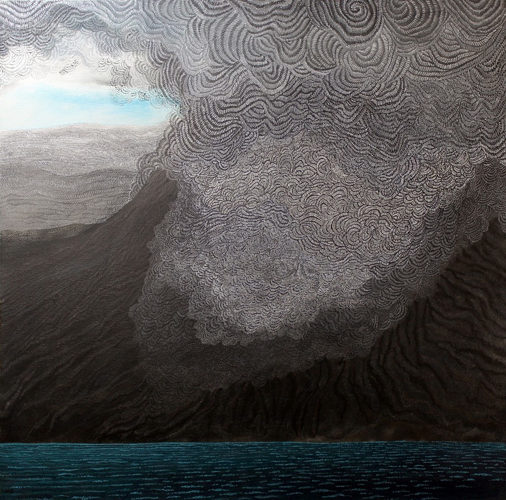 MenschOhneMusil's tweet photo. Donna Backues-Volcano by the Sea,  2020. https://t.co/VwLQrRseHn