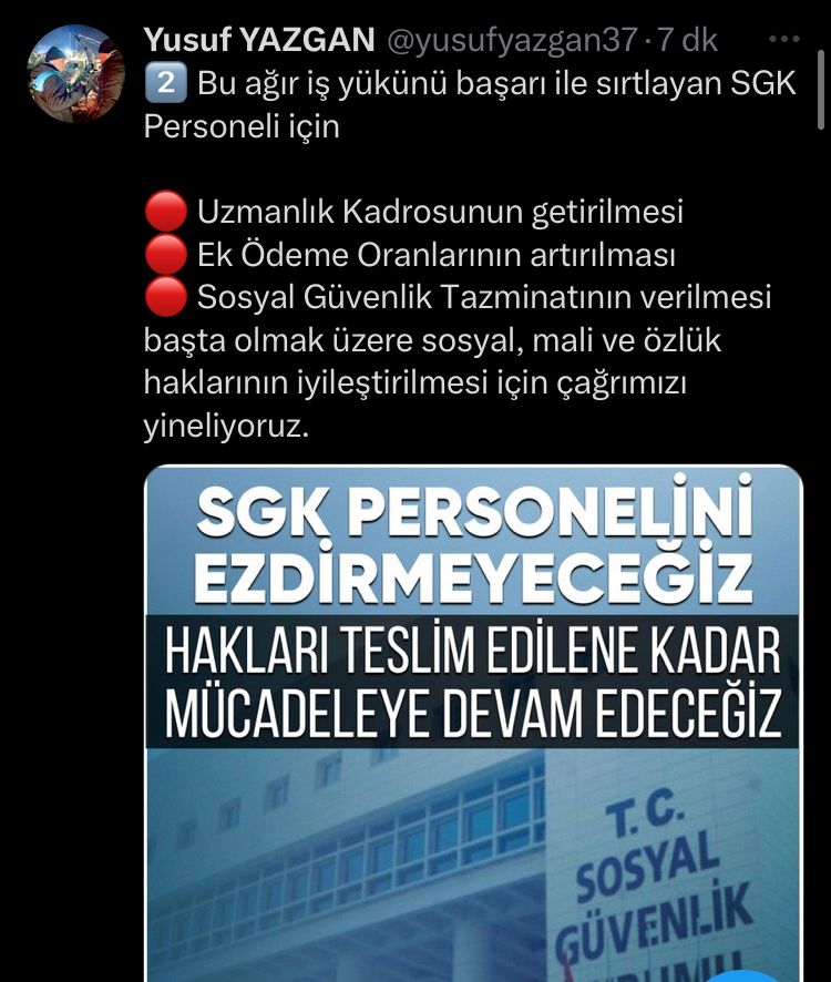 feyzahnm (@feyzahnm0606) on Twitter photo Mücadeleye devam derken ne zaman mücadele ettiniz bizim için hiç göremedikte #SGK666KHK <a href="/yusufyazgan37/">Yusuf YAZGAN</a> Mücadeleye devam derken ne zaman mücadele ettiniz bizim için hiç göremedikte #SGK666KHK <a href="/yusufyazgan37/">Yusuf YAZGAN</a>