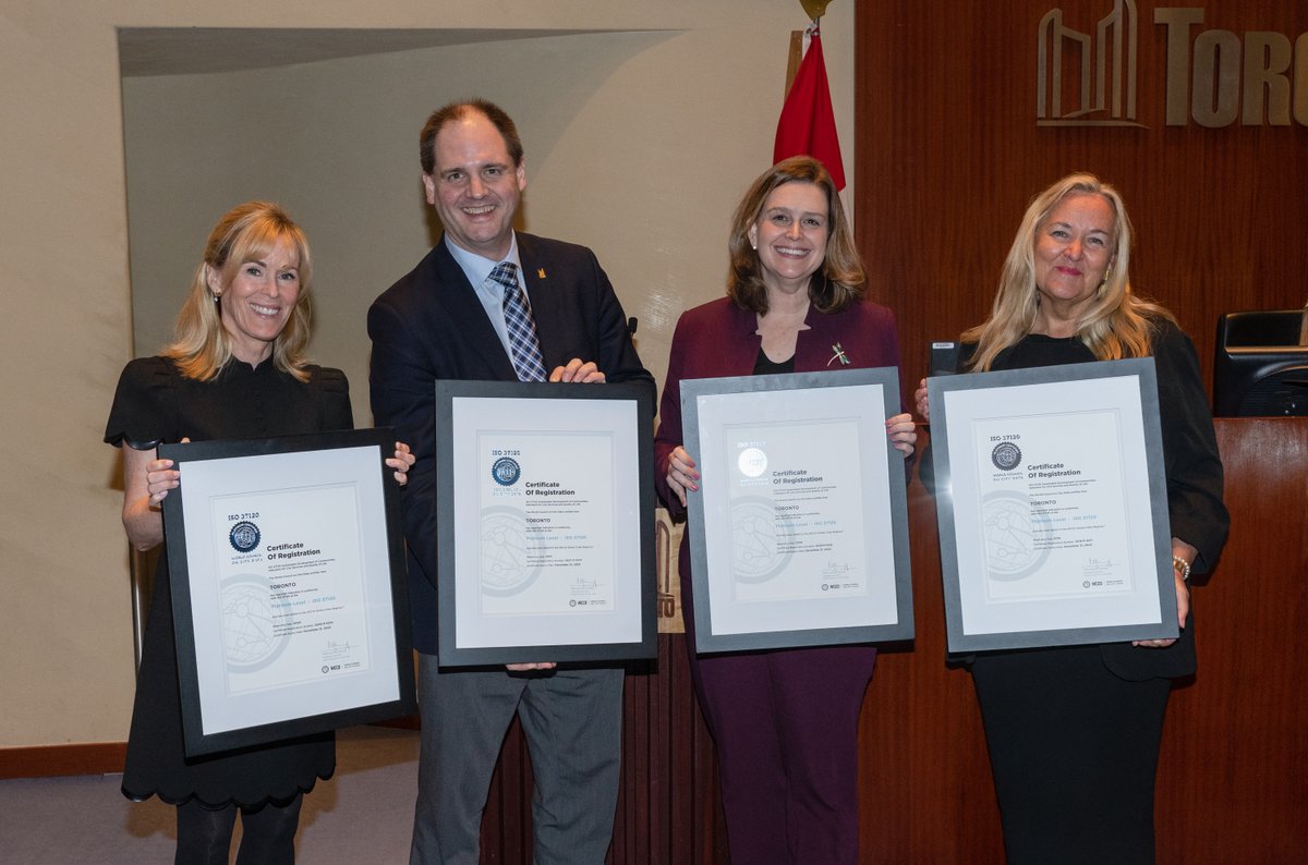 mckelvieAJAX's tweet photo. The @CityofToronto has received the Platinum-level certification from the World Council on City Data for the eighth consecutive year. 

Toronto was highlighted this year for the implementation of ISO 37120, which helps maintain and improve City services and quality of life. I look forward to continuing this collaboration to ensure Toronto remains a global leader!