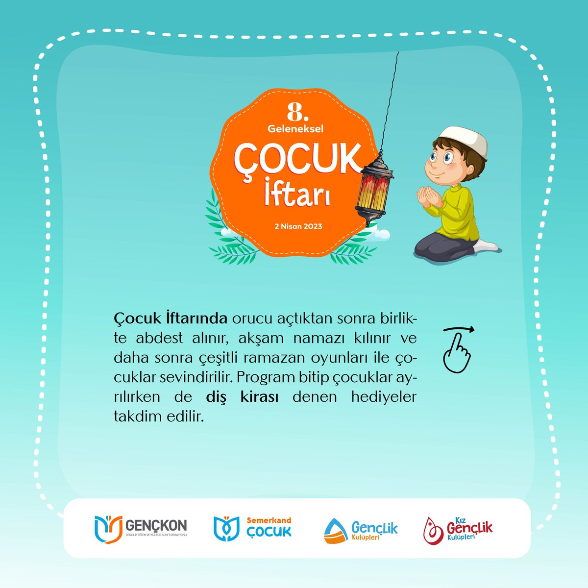 🌙 Çocuk İftarı nedir?

#çocukiftarı
#kizgençlikkulupleri 
#gelenekseliftar
#ramazanışerif