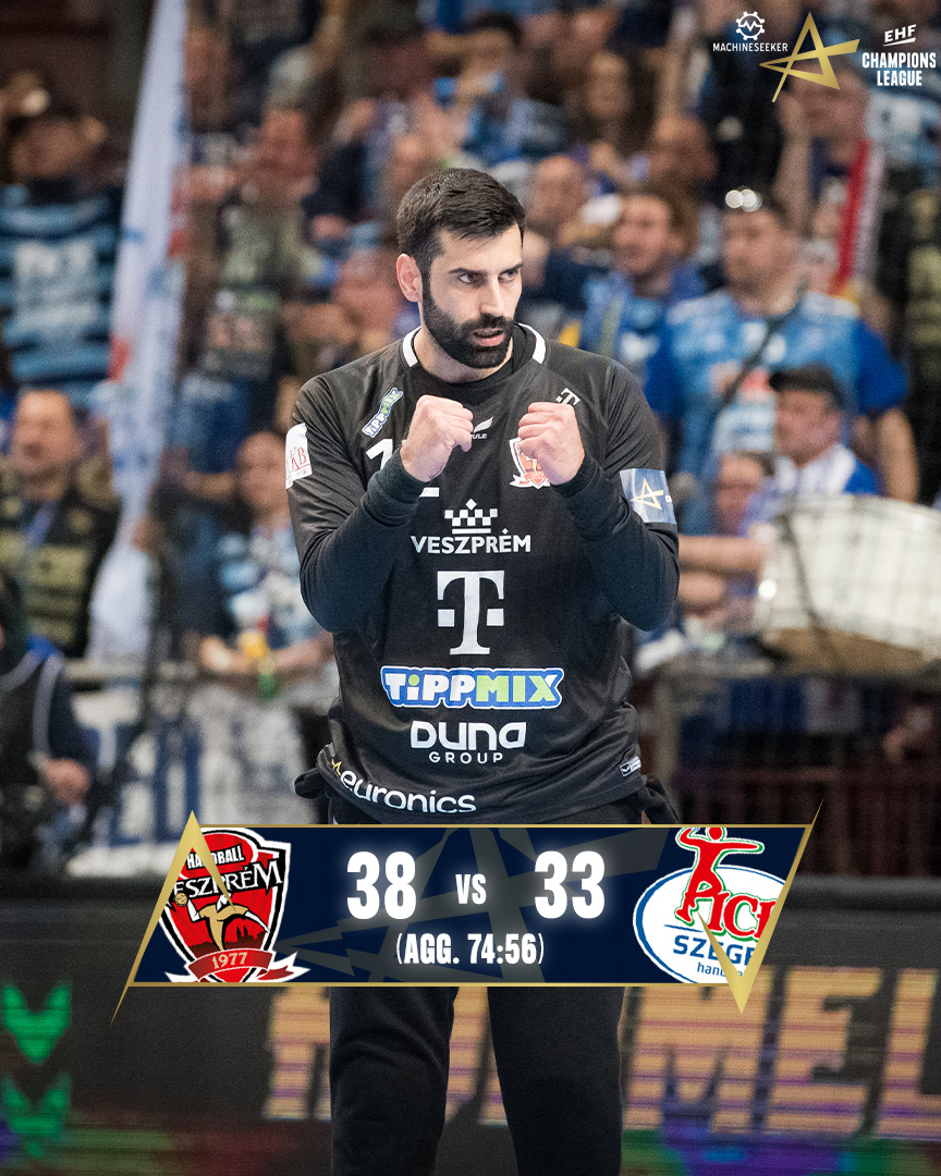 ehfcl's tweet photo. RESULT: @telekomveszprem win the 2nd leg against Hungarian rivals @pickhandball 38:33!
#ehfcl | #HandmadeHistory https://t.co/mKbeW68zso