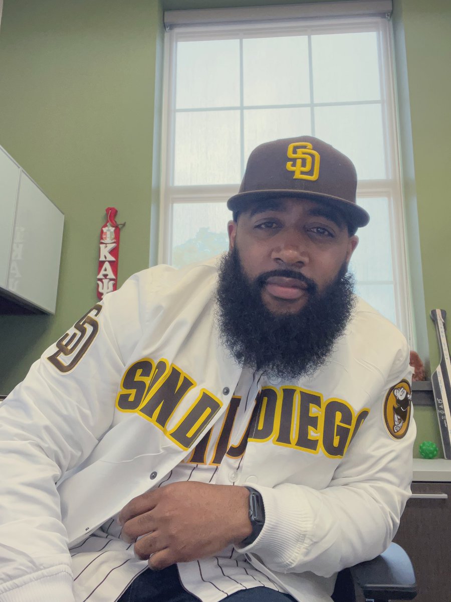 #OpeningDay means representing the #FriarFaithful in the office, all the way in Texas! <a href="/Padres/">San Diego Padres</a>