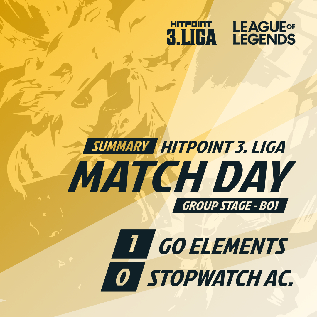 Go Elements (@goelements_gg) on Twitter photo MATCH DAY! <a href="/hitpointcz/">Hitpoint.cz</a> 3. ligue!
Today we celebrate a win against <a href="/STOPWATCHeSport/">STOPWATCH eSports</a>.
#AimForTopAndNeverStop #5EG #GoElements MATCH DAY! <a href="/hitpointcz/">Hitpoint.cz</a> 3. ligue!
Today we celebrate a win against <a href="/STOPWATCHeSport/">STOPWATCH eSports</a>.
#AimForTopAndNeverStop #5EG #GoElements