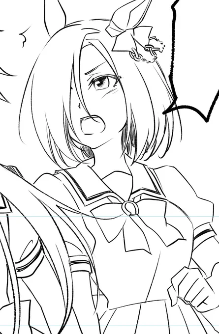 片目隠れが好みすぎて、ずっと片目隠れで描き続けている。 