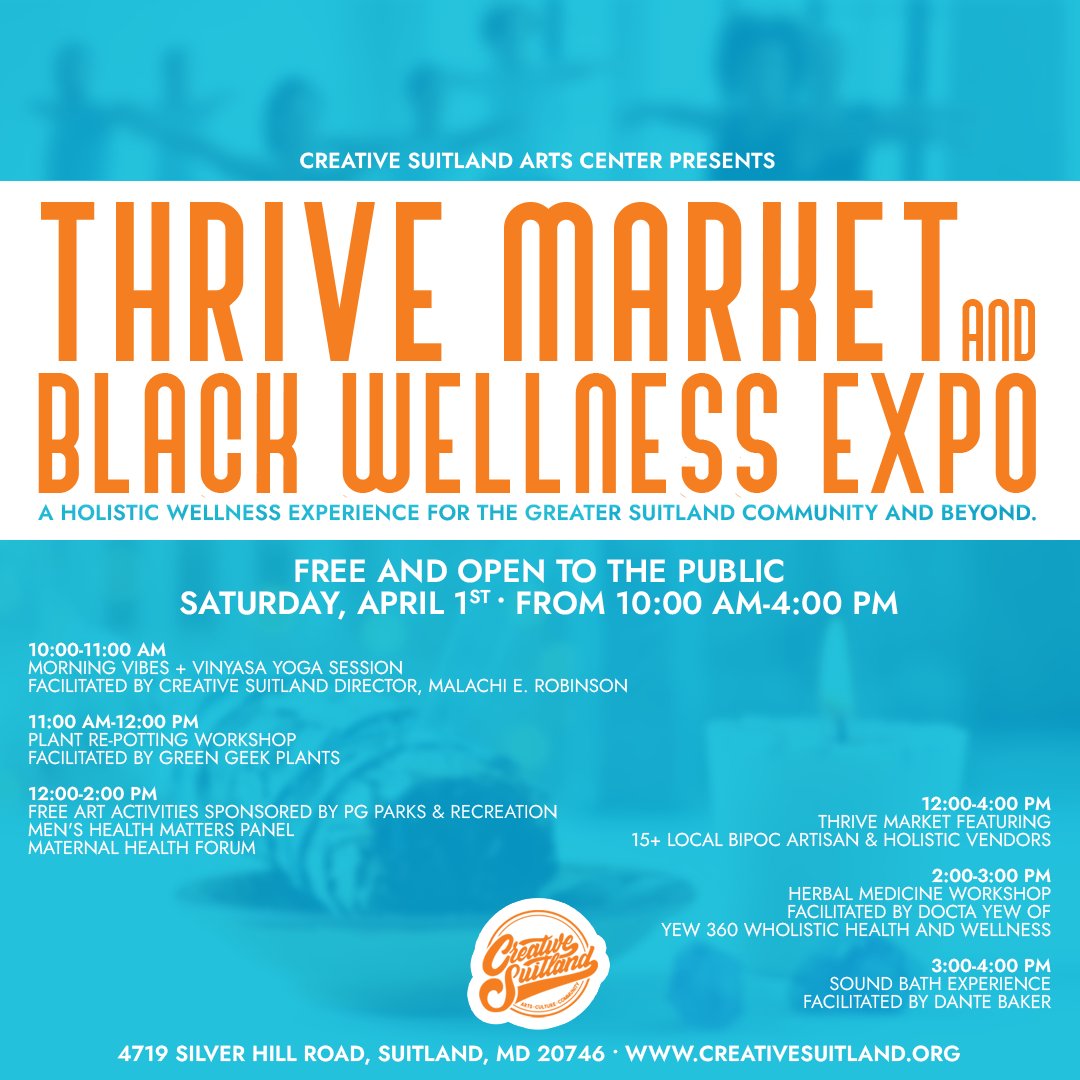 PGRC is tabling at @CreativeSuitAC this Saturday! Come see us and all the other great local community wellness resources! #blackwellness #werunthiscounty #pgcounty