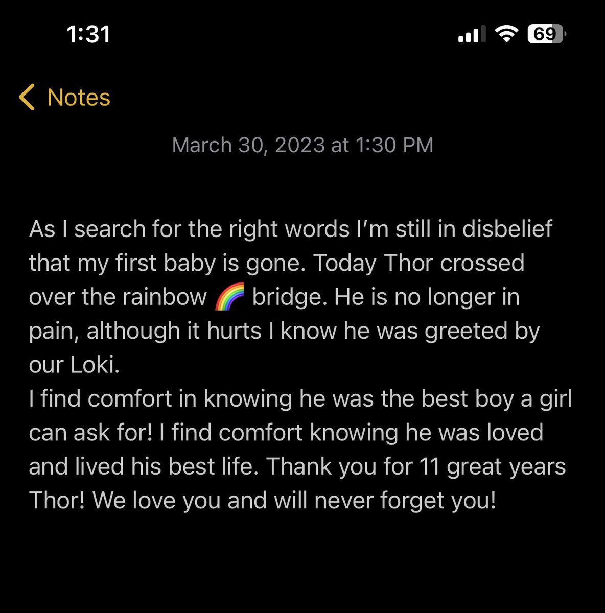 MightyThor617's tweet photo. #WeWillMissYou #TheMightyThor #BestBoyEver #RainbowBridge https://t.co/foUnZG7Tca