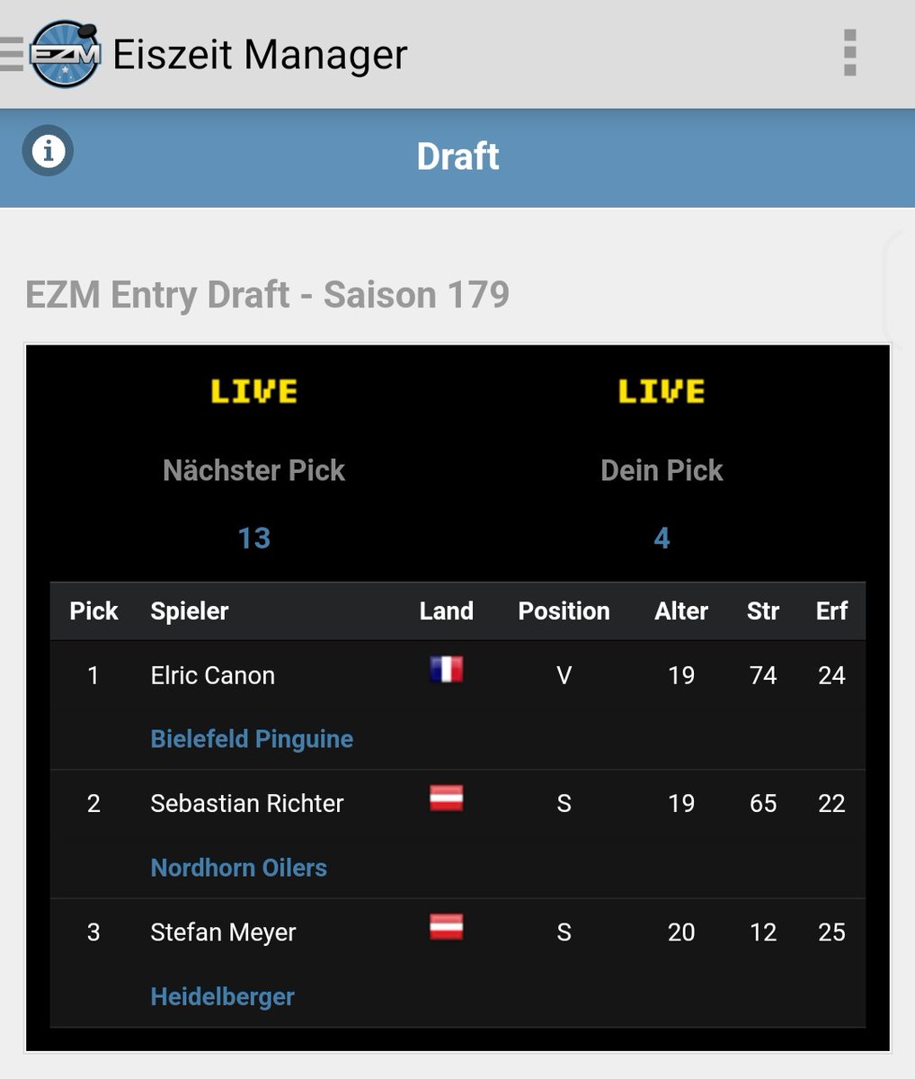 eiszeitmanager's tweet photo. Draftday! Wie sieht euer Pick aus? 

#ezmtalk https://t.co/7a0YoaP3Gh