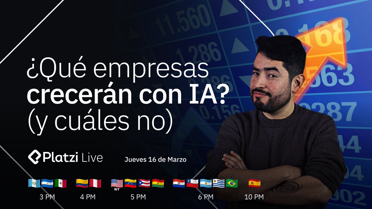 platzi's tweet photo. La Inteligencia Artificial está generando nuevas ideas y empresas, pero también enfrentando a todas las industrias a tomar nuevas y mejores decisiones. ¿Cuáles tendrán éxito? 

Hoy en #PlatziLive hablaremos de estos cambios y adaptabilidad. 

Nos vemos en https://t.co/nS9E0dfJVm https://t.co/WcTMrsVD1V